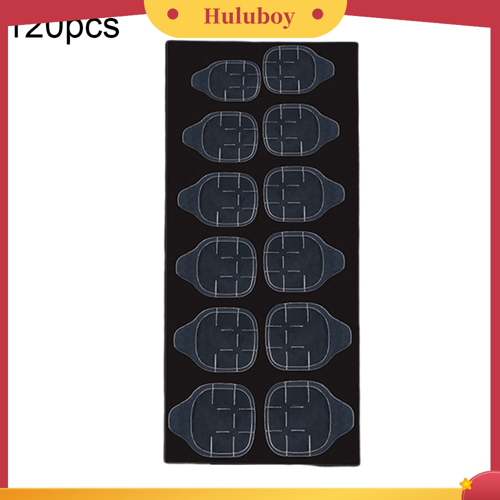 Huluboy Huluboy♡ 120pcs Stiker Kuku Palsu Dua Sisi Warna Transparan