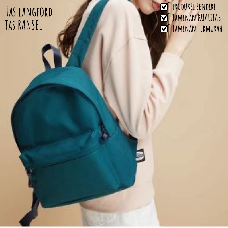 Tas Ransel - Mini Backpack Punggung Bahu Polos Sekolah Travelling Anak Remaja Kekinian Model Fashion Terbaru Korea Simple Elegan Casual Perempuan Wanita Cewek