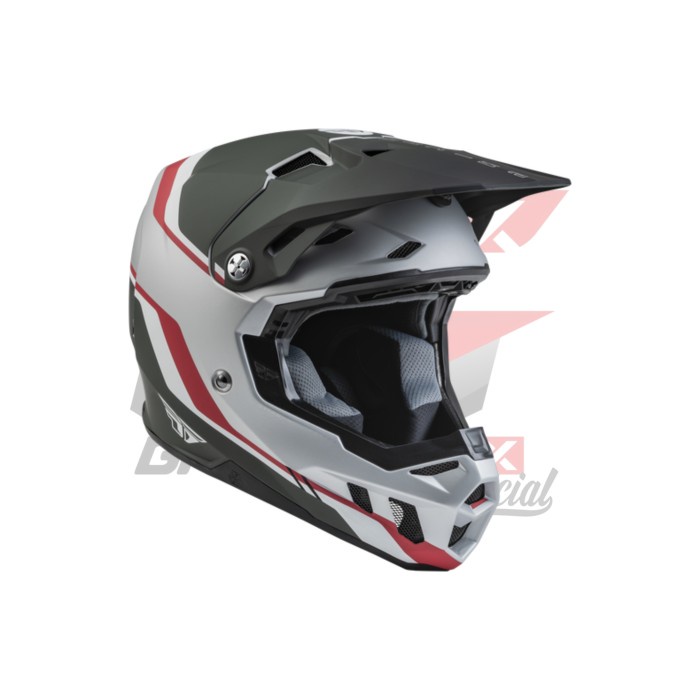 HELM FLY RACING FORMULA CC DRIVER HELMET - SILVER RED BLACK