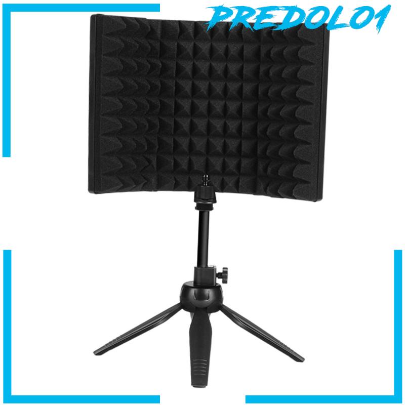 [PREDOLO1] Microphone Isolation Shield, 3-Panel Mic Sound Absorbing Foam Recording