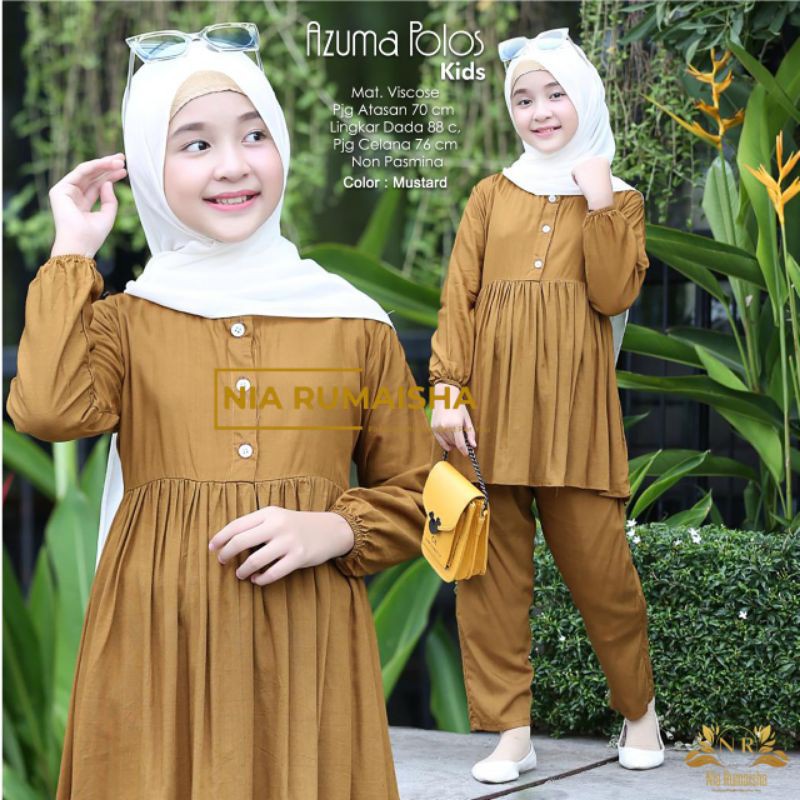 baju tunik anak perempuan setelan tunik anak perempuan 6_12 tahun baju anak perempuan baju anak perempuan terbaru 2022 baju setelan anak perempuan polos umur 6-12 thn-4