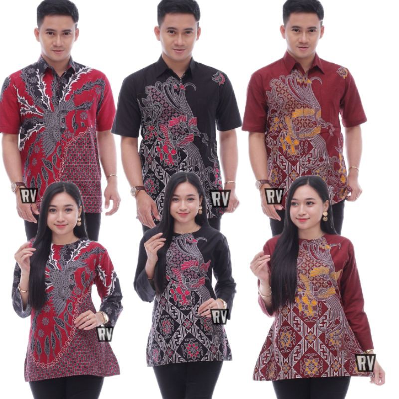 Hem Pendek Pria Couple Bloes Batik Cwek