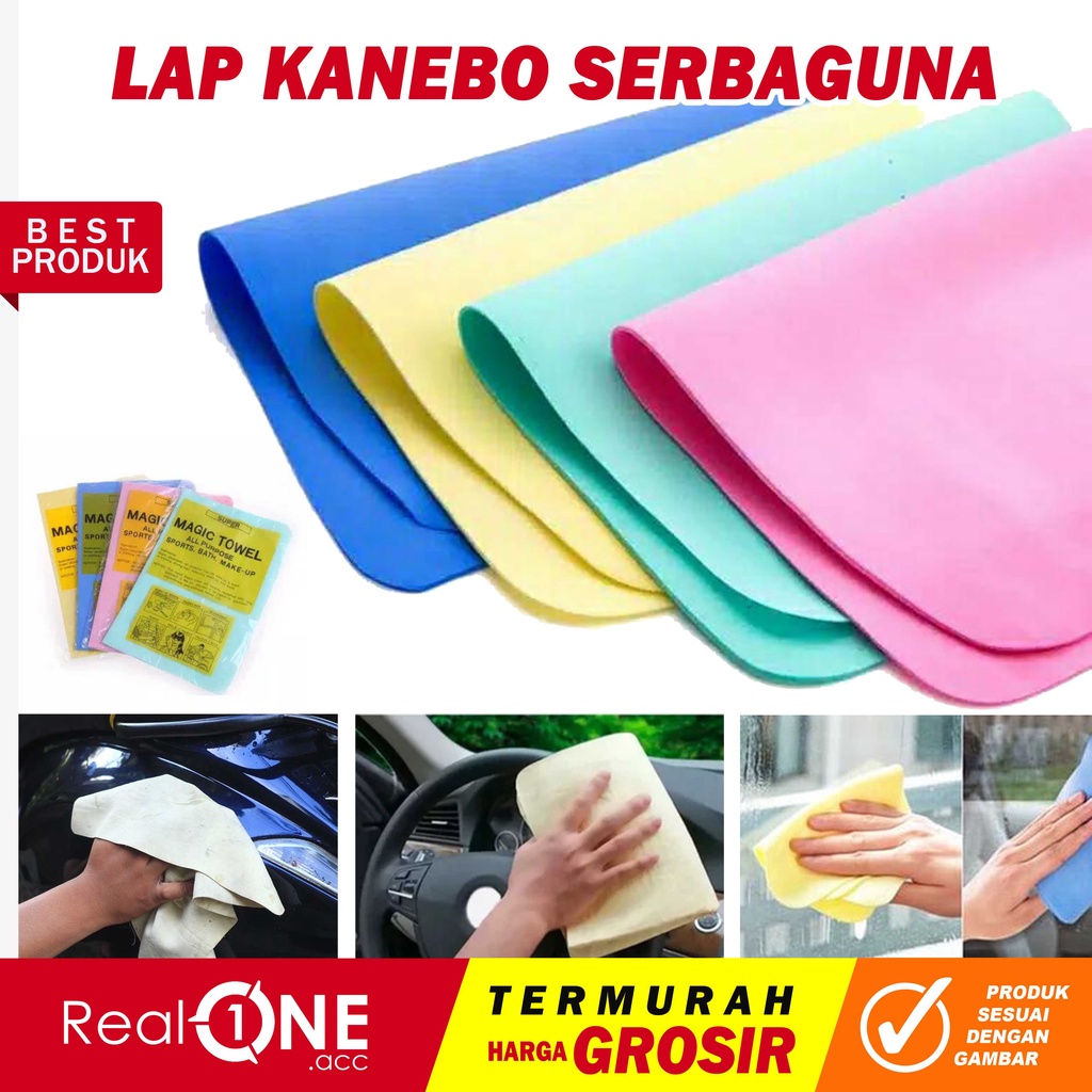 kain Lap kanebo magic towel serat chamois polos lembaran microfiber serbaguna all purpose motor mobil perabot rumah packet hair sport bath make-up - realoneacc