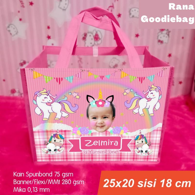 

Tas Ulang Tahun Gambar Size 25 x 18 x 20 cm Goodiebag Premium Custom Bisa Request Design