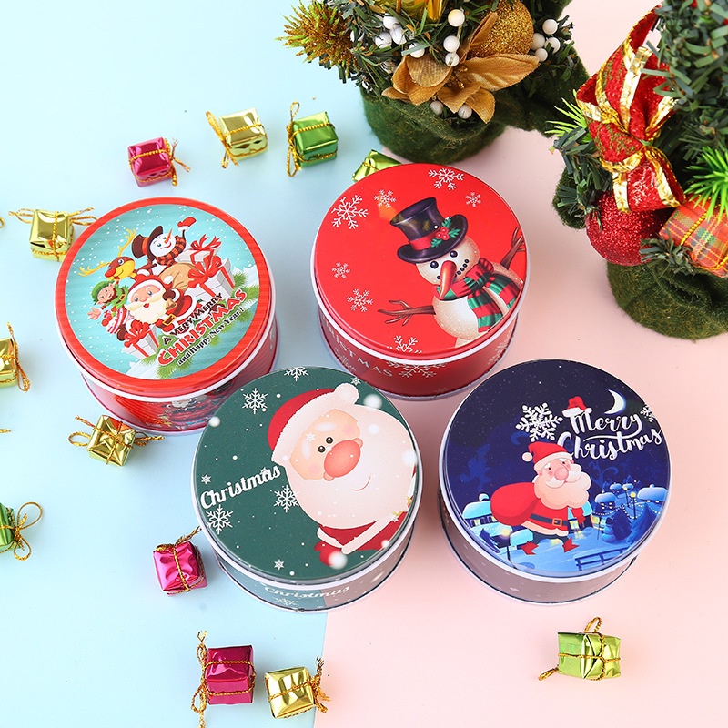 Toples Permen / Kue Kering Kosong Motif Print Santa Claus / Rusa Untuk Hadiah Natal