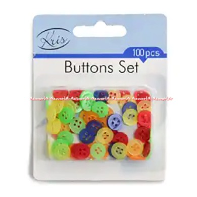 Kris Set Kancing Jahit Warna 100pcs Button Colorful Kancing Warna Warni 1set 100 pcs Krisbow Buttons