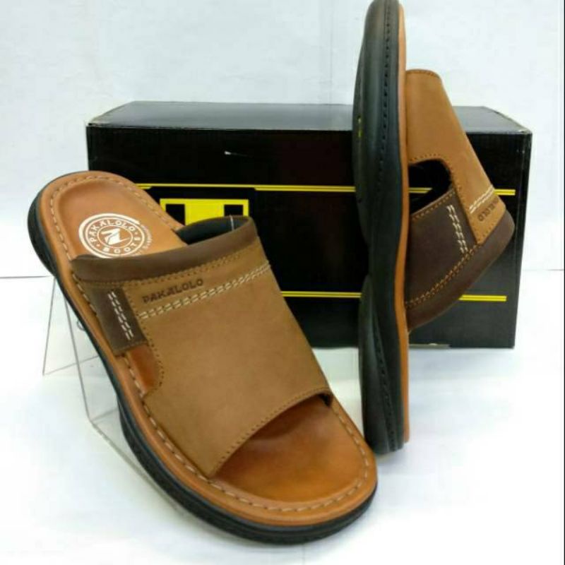 PAKALOLO 0873 TAN ORIGINAL / Sandal Selop Pria Kulit Asli New/Arival