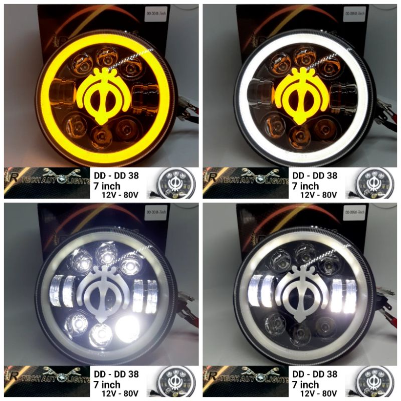 REFLECTOR HEADLAMP LAMPU DEPAN LED DAYMAKER 7 INCH SET BATOK JAPS KAWASAKI W175 CB150 RX KING DLL