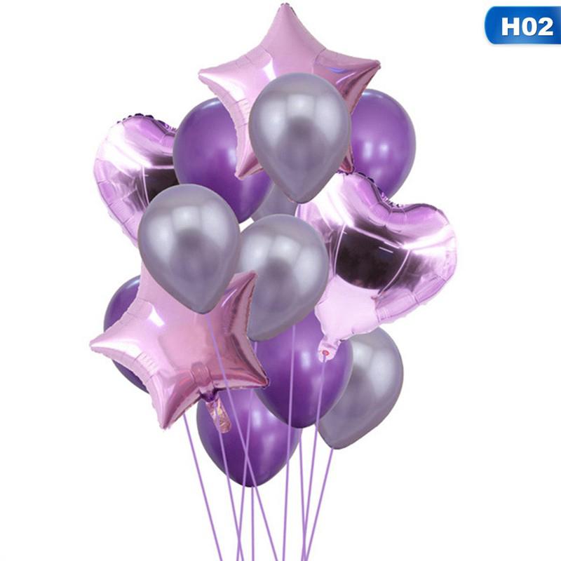 Set 15Pcs Balon  Foil Helium  untuk Dekorasi  Pesta Ulang 
