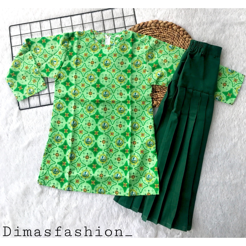 Setelan Baju Tunik Anak Batik Madrasah TPQ