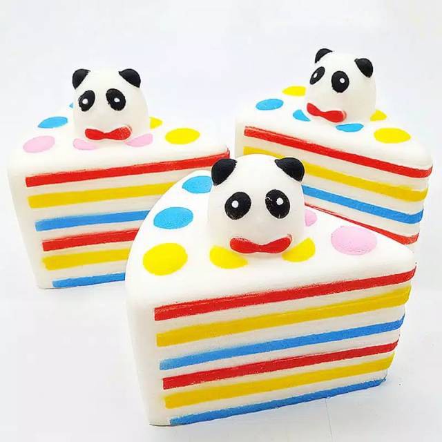 Squishy Panda Rainbow Cake Tart Slow Rising Mainan Anak