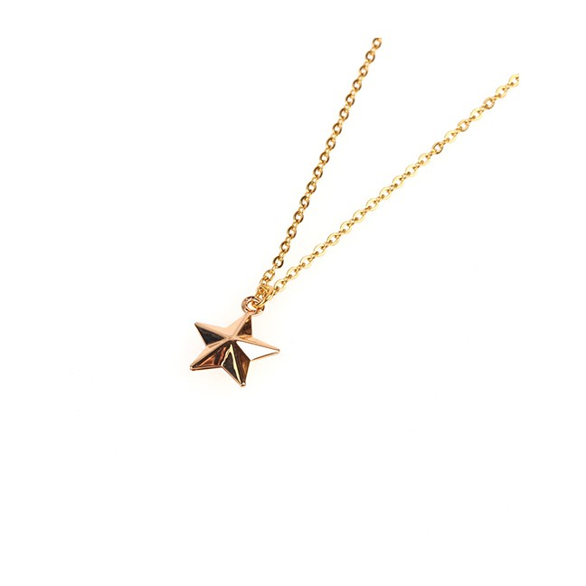 LRC Kalung Fashion Golden Hollow Star Necklace D59190