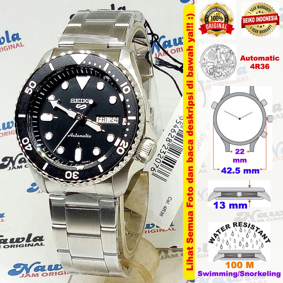 Seiko 5 Sports SRPD55K1 Automatic Black Dial - Jam Tangan Pria SRPD55