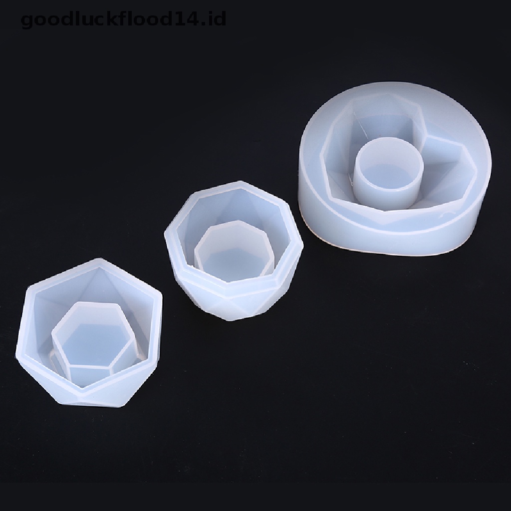 [OOID] Plant Flower Pot Silicone Mold Epoxy Resin DIY Candle Holder Mould Jewelry Tools ID