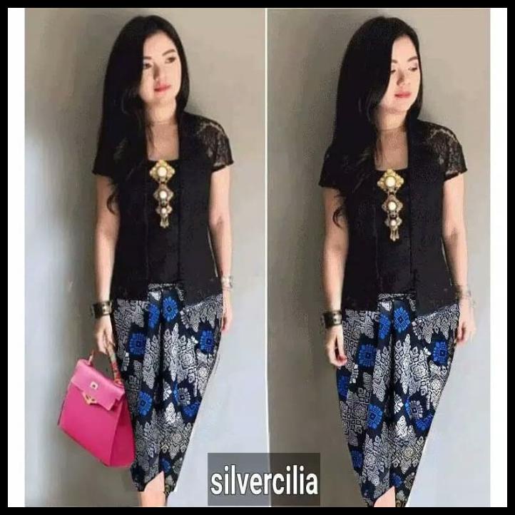Set Kebaya Modern/Stelan Kebaya Wisuda/Kebaya Hitam Elegan/Resmi/Pesta