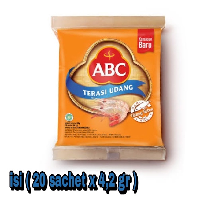 

terasi udang ABC per pack isi ( 20 sachet x 4.2 gr )