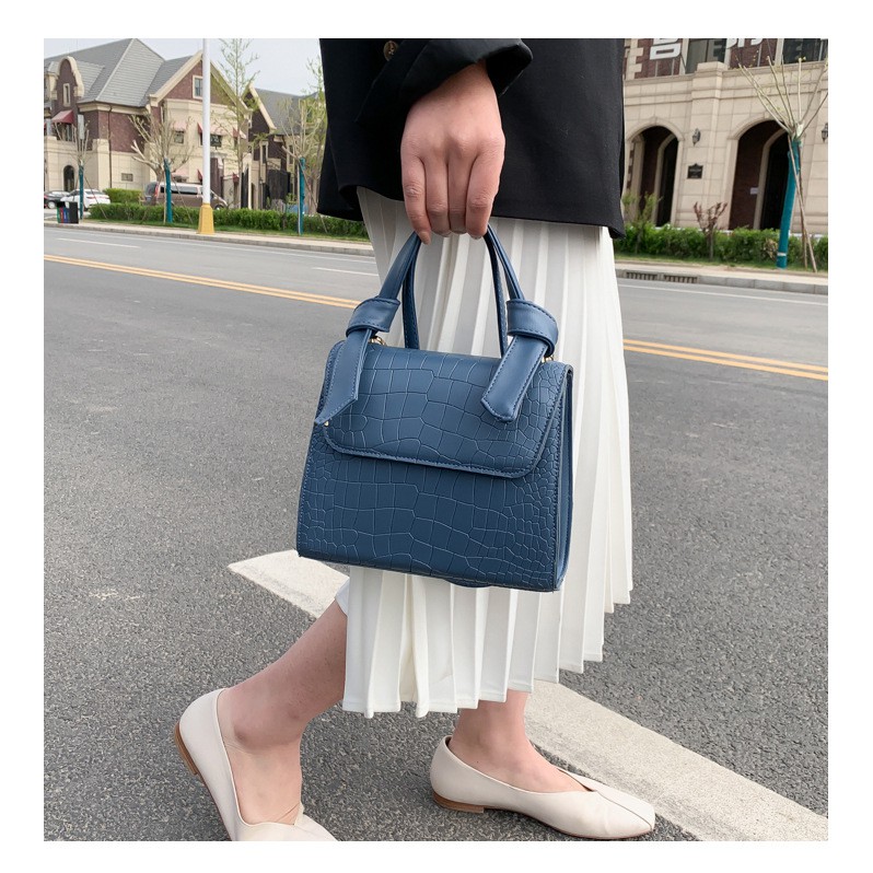 TB-43 tas selempang pu leather kulit imitasi buaya vintage import korea jepang high quality