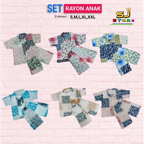 Set Rayon Anak /Stelan Rayon Anak/Stelan Anak Kekinian 1-10 Tahun