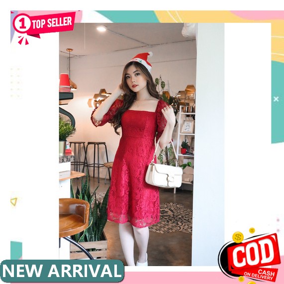 Dress Scarlet Brukat / Dress Brukat Ilaria Wanita Elegant Dress Warna Putih Lilac Ungu Hitam / Dress