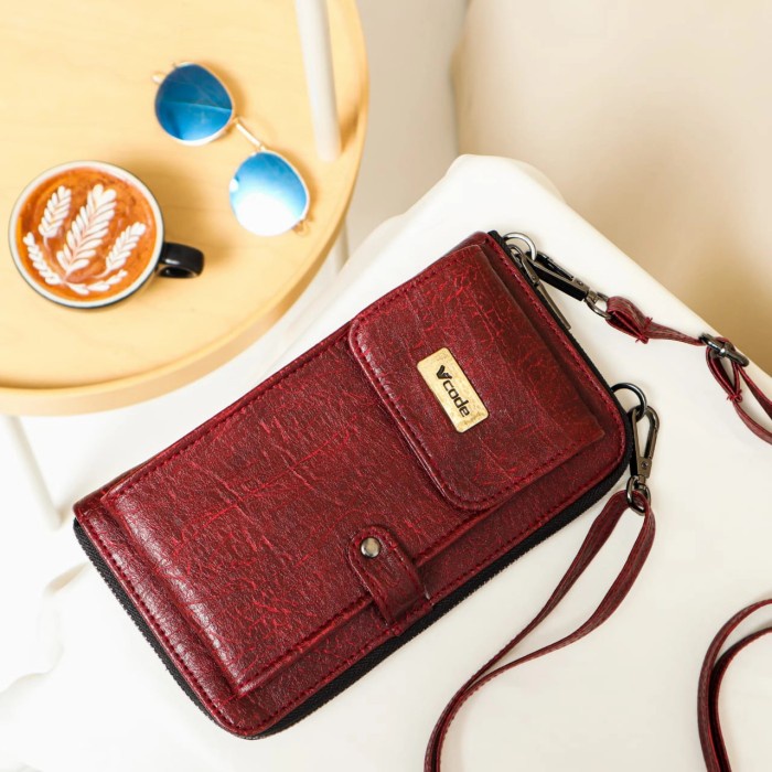 Bayar ditempat PREMIUM tas hp selempang wanita rinjani series by vcode ORI - MAROON tas wanita tas s