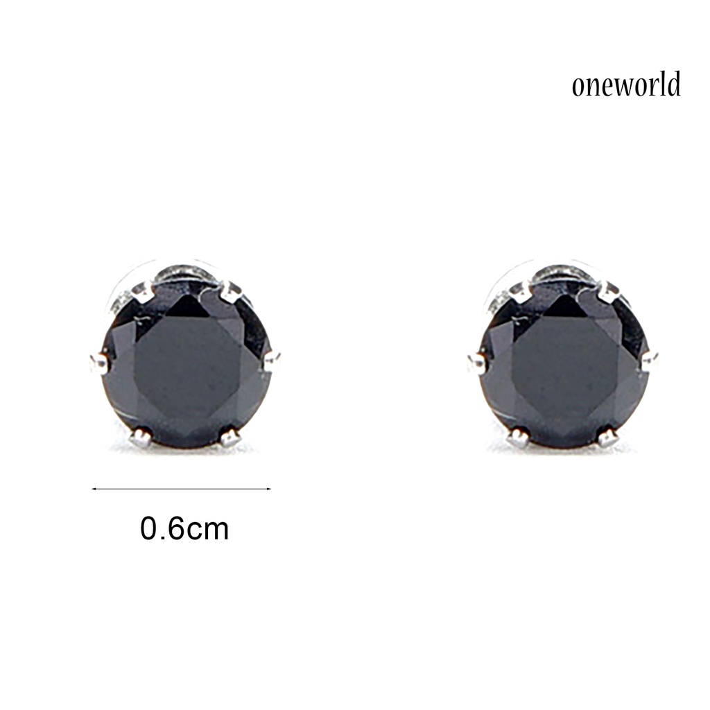 OW@ 1 Pair Unisex Cubic Zirconia Magnet Clip No Piercing Earrings Jewelry for Wedding