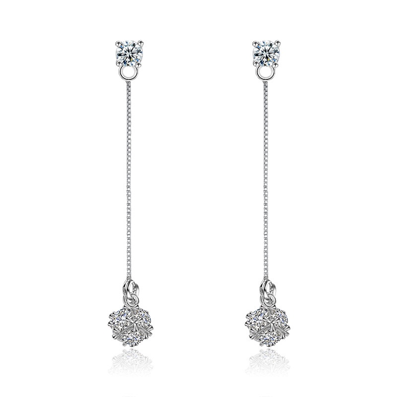 925 Perak Anting Anting Wanita Cinta Anting Gula Batu Perhiasan Fashion EH00035