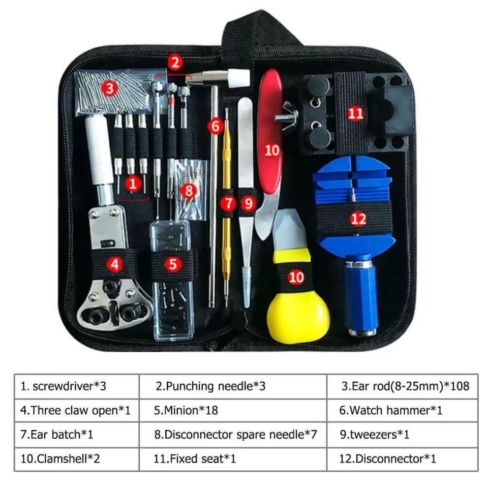 147 Pcs Watch Repair Tool Kit Watchmaker Link Release Pin Case Opener Spring Bar Horlogemaker Gereedschap Watch Repair Set