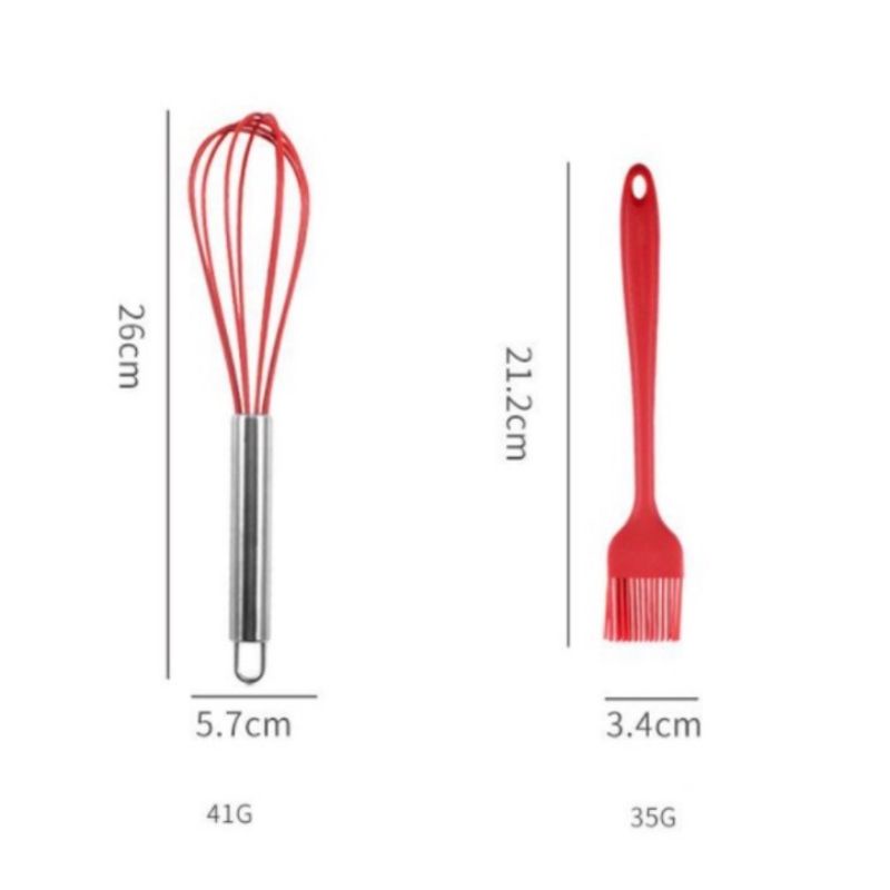 Spatula Set Peralatan Masak Sutil Silikon Non Stick Cooking Tools Isi 5 Pcs tahan panas spatula 5in1