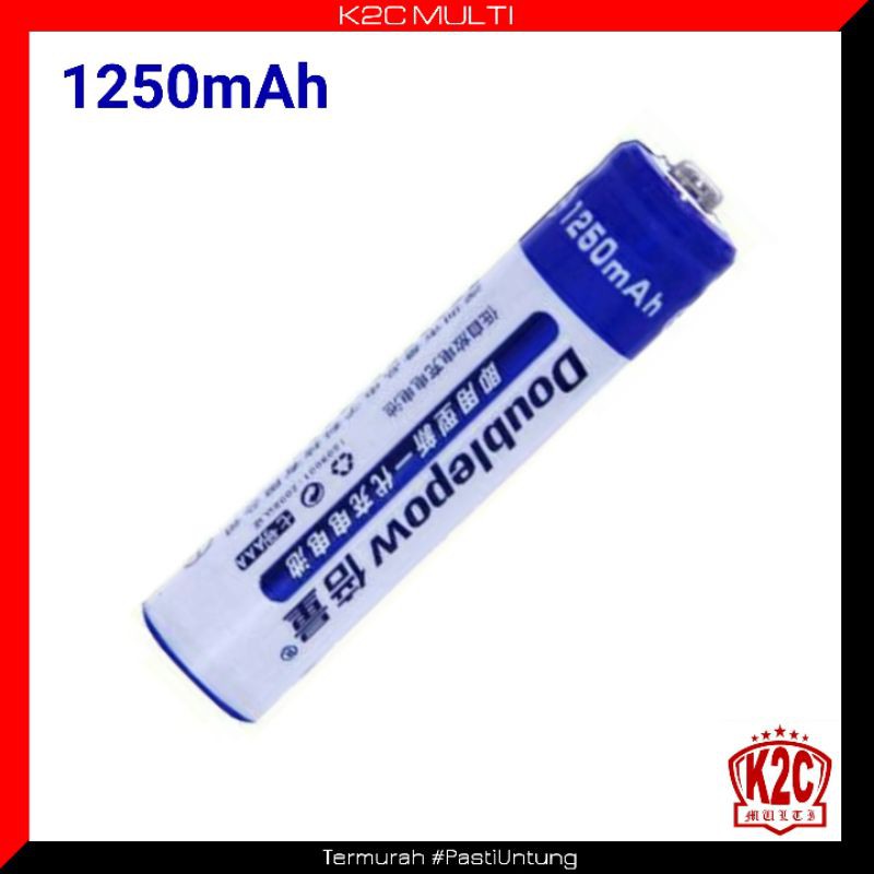 Doublepow Batu Baterai Batre Charger Cas Casan A3 - Battery Alkaline Rechargeable AAA 1250mAh 1 PCS