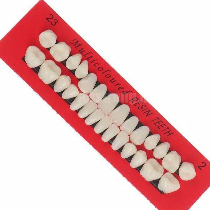 Whitening 28 Pcs Gigi Palsu Resin Untuk Penambal Gigi Ompong