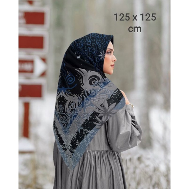 SALE HIJAB / SYARI NARMALIAA HITAM / COD / KERUDUNG VOAL MOTIF / SEGI EMPAT SYARI / JILBAB TERBARU /