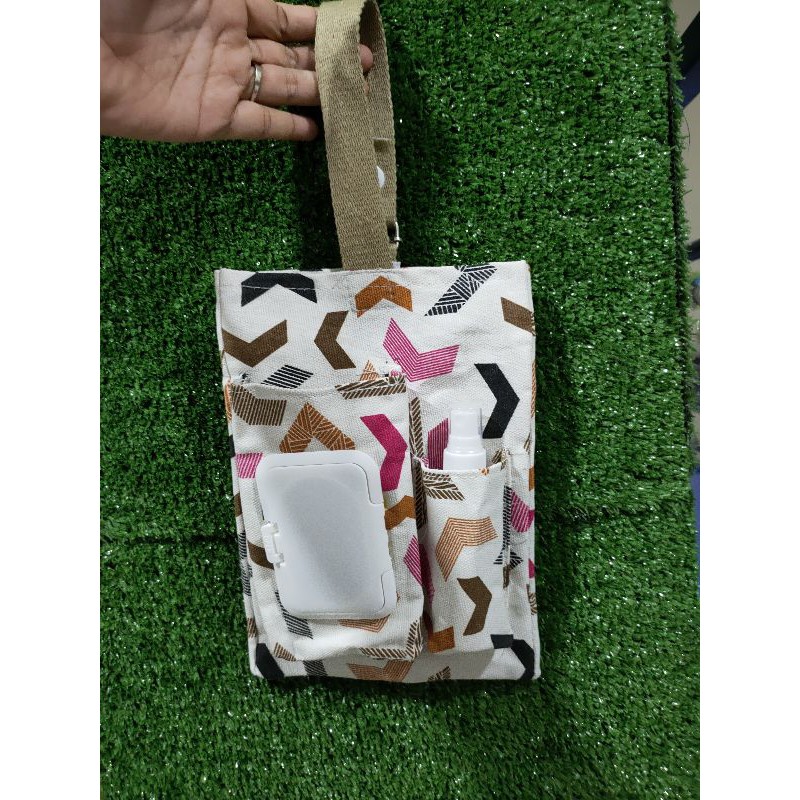 pouch dompet tempat tisu 3 in 1 bahan kanvas tebal termurah di shopee