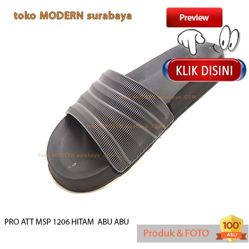 Sandal pria casual sandal slide karet murah PRO ATT MSP 1206 HITAM ABU ABU