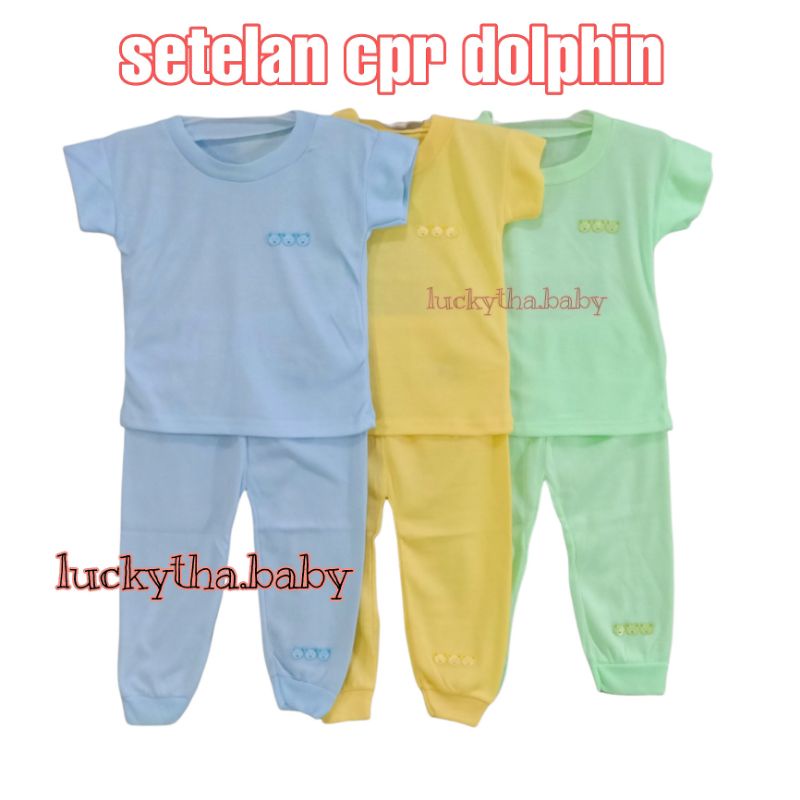 3pcs_ SETELAN DOLPHIN CPR _ SETELAN BAYI POLOS CPR _ BAJU HARIAN BAYI POLOS