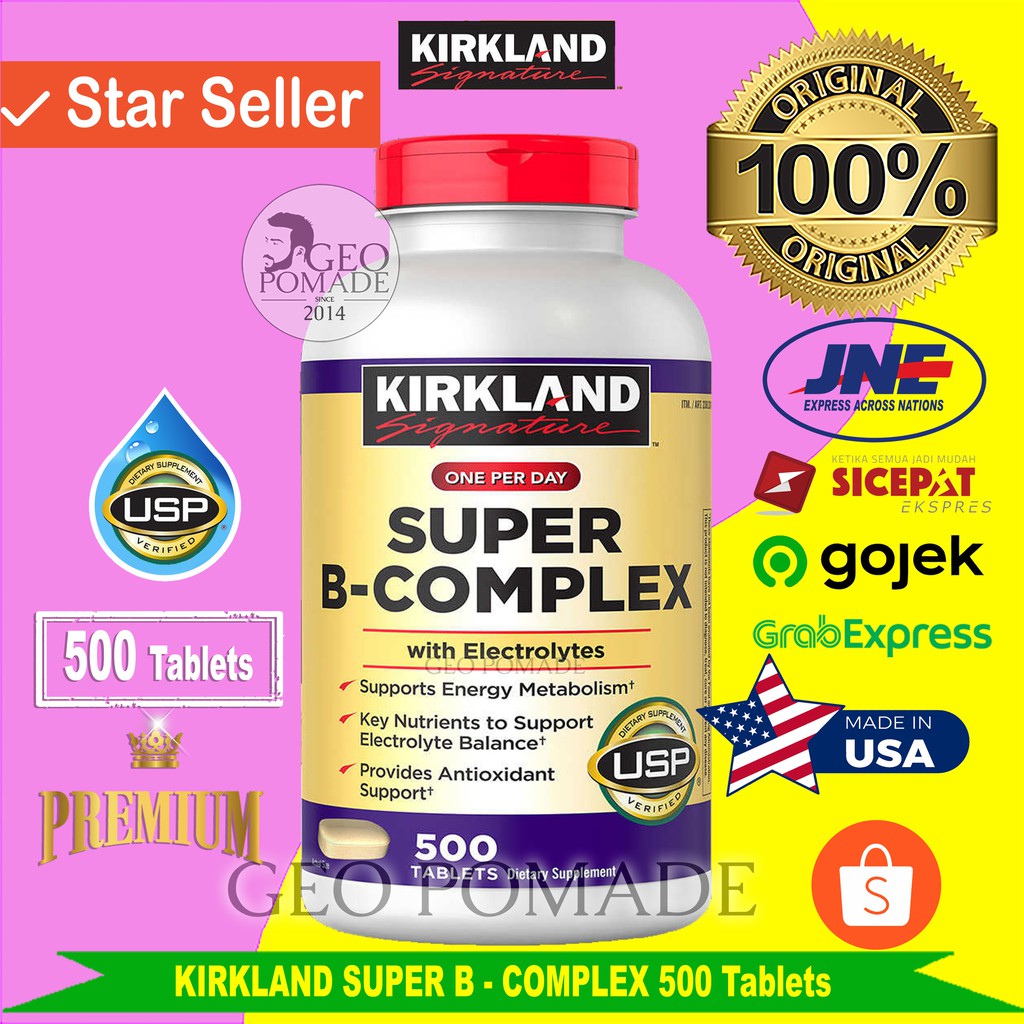 Kirkland Super B-Complex ( 500 Tablets) - ORIGINAL 100% USA