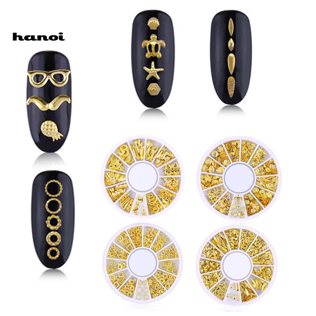 Han 1 Set Ornamen Bintang / Bulan Untuk Dekorasi Nail Art Charms