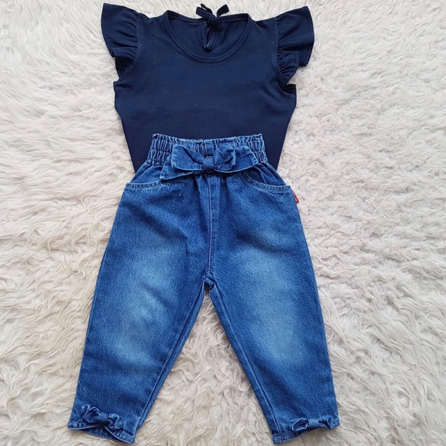 Baju Bayi Ruffle Jeans Set