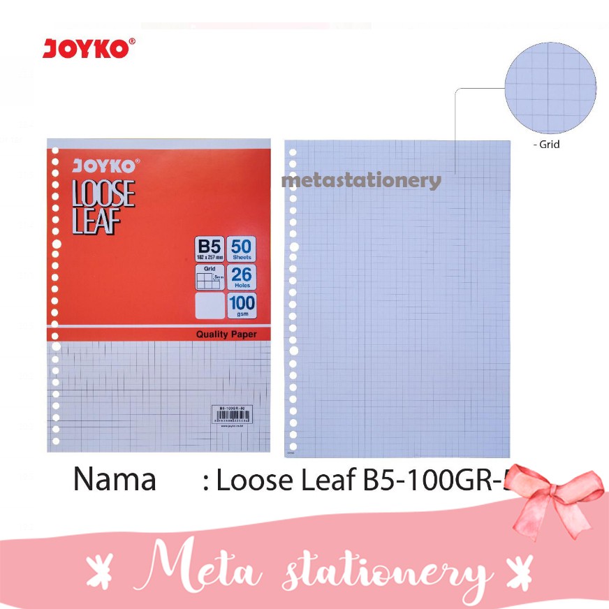 

Loose Leaf / Kertas Binder B5-100GR-50 (Kotak-kotak)