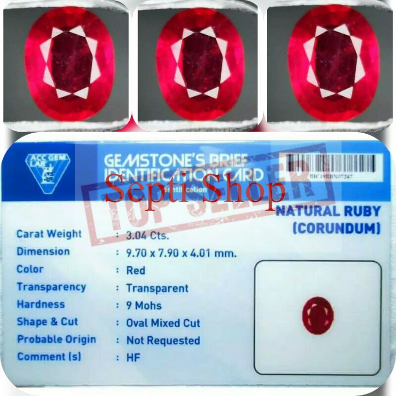batu permata natural ruby pigeon blood