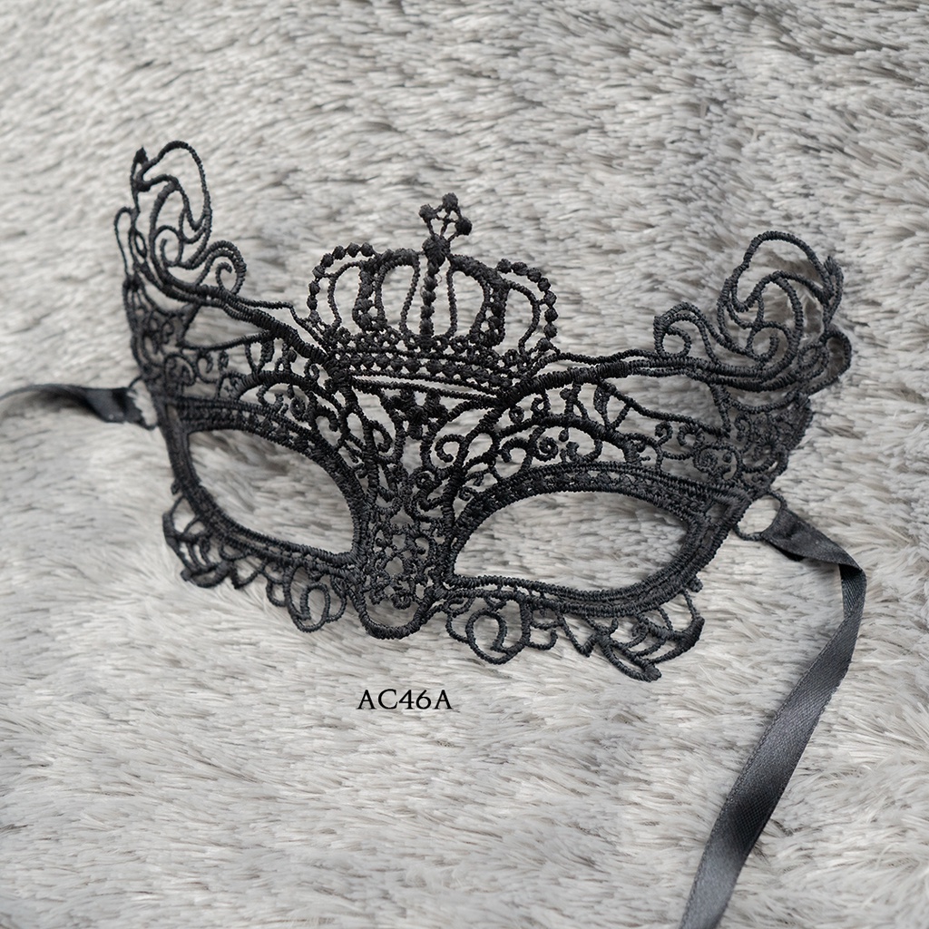 [SIAP KIRIM] AKSESORIS PARTY MASK LACE TOPENG RENDA PESTA HITAM PREMIUM AC46A