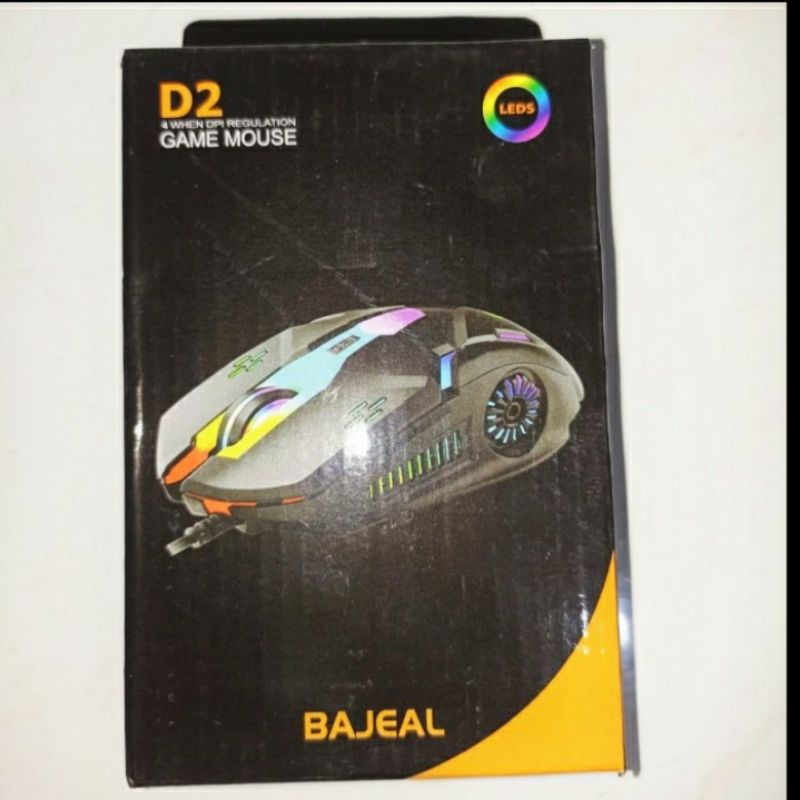 SKU-1290 MOUSE GAMING BAJEAL D2 RGB 6 TOMBOL BUTTON LED 3 DPI