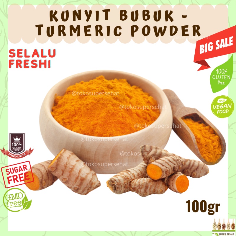 

TURMERIC POWDER / BUMBU KUNYIT BUBUK 100GR KUNYIT BUBUK MURNI TOKOSUPERSEHAT