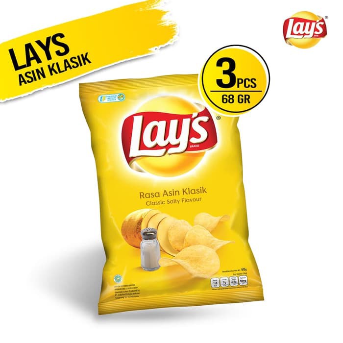 

Lay's Asin Klasik 68 Gr 3 Pcs ~ kp1569