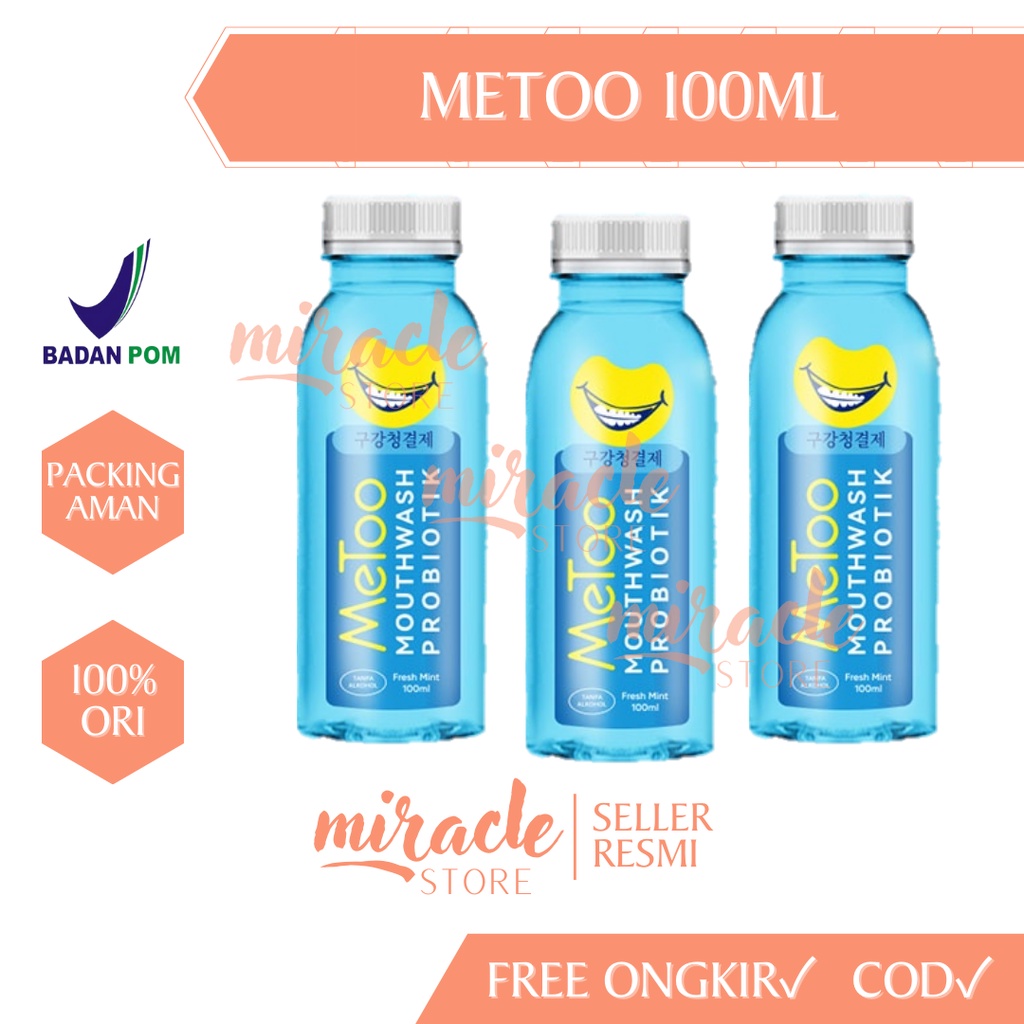 READY! 100ML METOO OBAT KUMUR PROBIOTIK ASAL KOREA FRESH MINT MOUTH WASH OBAT KUMUR BY ME TOO METOO METO MITU100ML/250ML