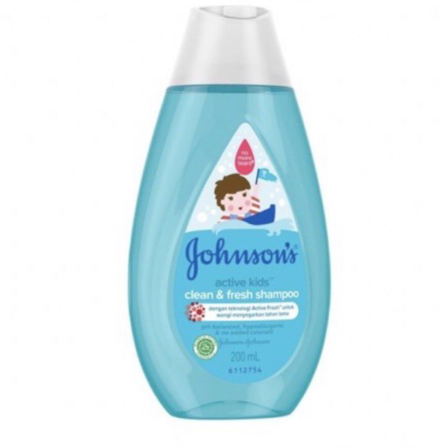 Johnson’s Active Kids Clean Fresh Shampoo 200ml - Johnson shampo Anak Biru