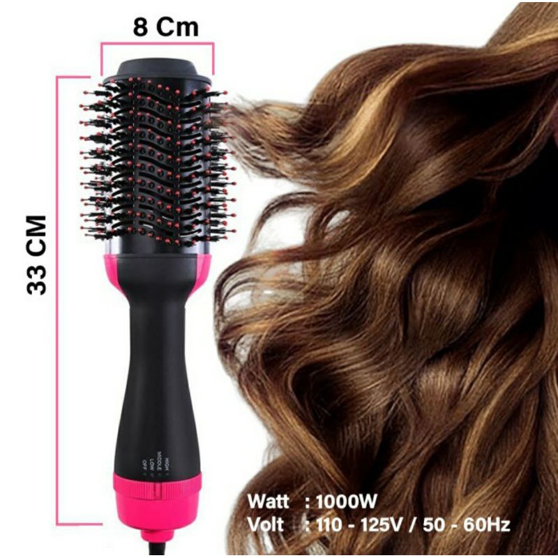 Pengering Rambut One Step Hot Air Brush Styler Sisir Hair dryer Pelurus Rambut 3in1 Curler Keriting