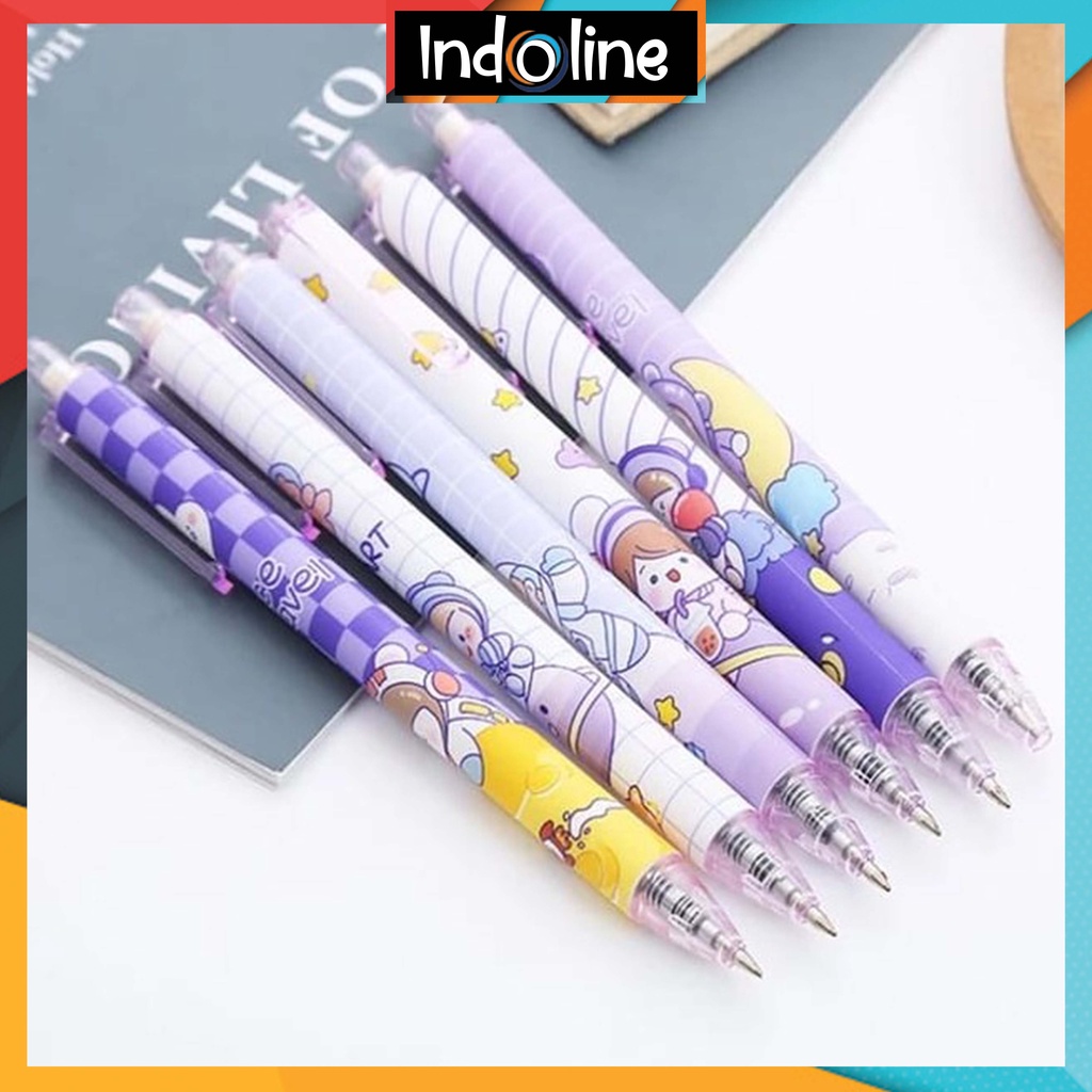 

✔️ Pulpen Gel Motif Cartoon Pulpen Pelajar Dan Kantor Pena Lucu Purple Series Kawaii Gel Ink Pen Import COD