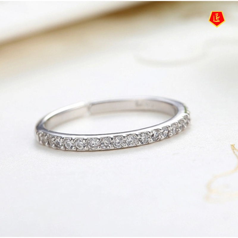 [Ready Stock]Simple Korean Style Single Row Full Diamond Ring