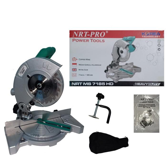 NRT-PRO 7 inch Miter Saw MS 7185 HD - Gergaji Kayu - Aluminium