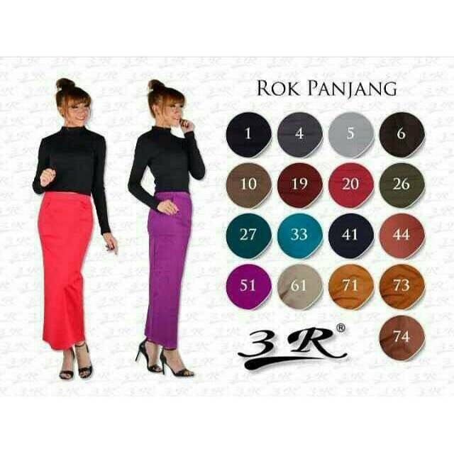 ROK PANJANG KATUN POLOS 3R/ROK PANJANG MURAH/ROK MUSLIMAH/ROK BIGSIZE